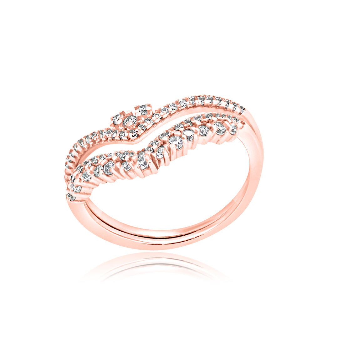 סט טבעות ליב – שתי טבעות כסף 925 בציפוי רוז גולד משובצות זרקונים