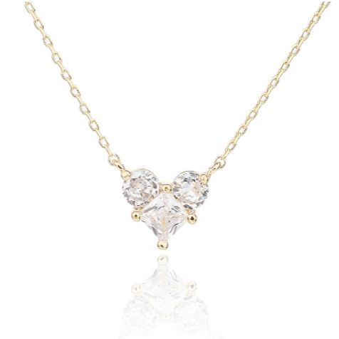 שרשרת זרקון לב- זהב