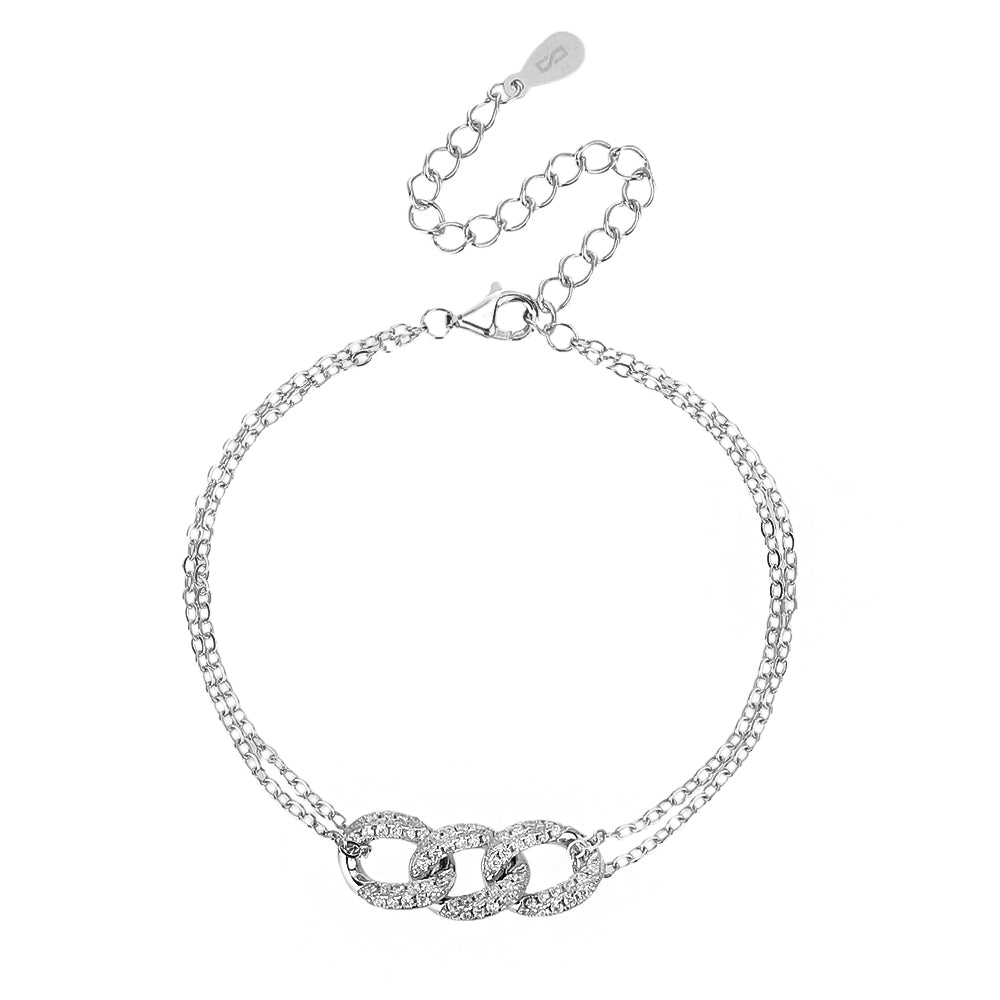 צמיד חוליות- כסף אמיתי 925 בציפוי רוז גולד