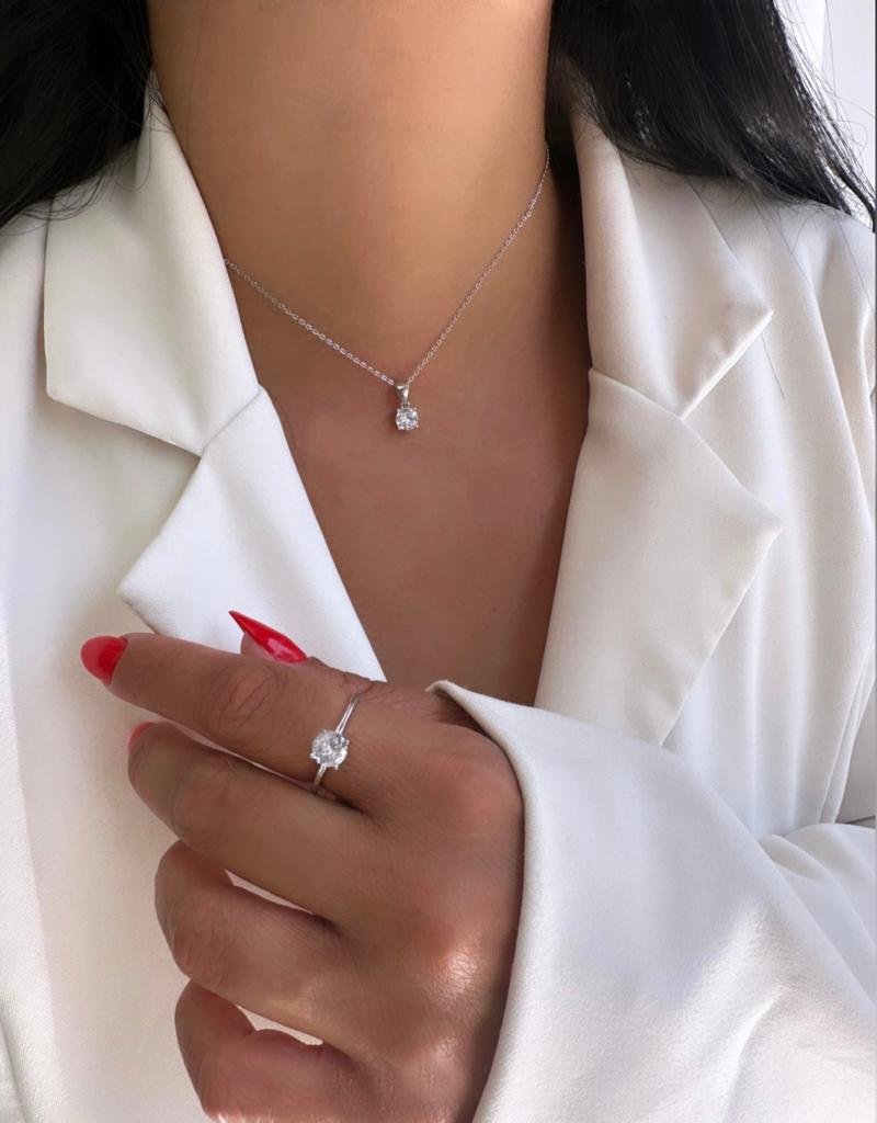 שרשרת זרקון קלאסית – כסף אמיתי 925