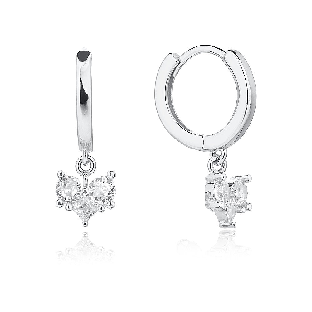 עגילי לב נופלים- כסף אמיתי 925