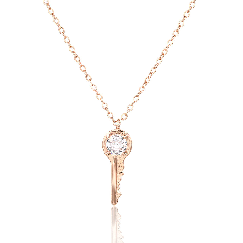 שרשרת מפתח- כסף אמיתי 925 בציפוי רוז גולד