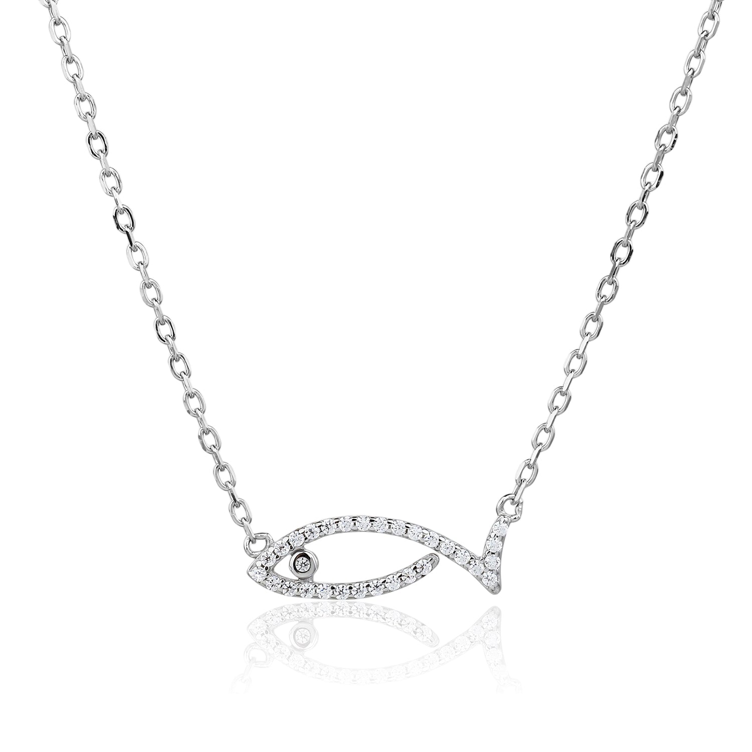 שרשרת דג כסוף - כסף אמיתי 925