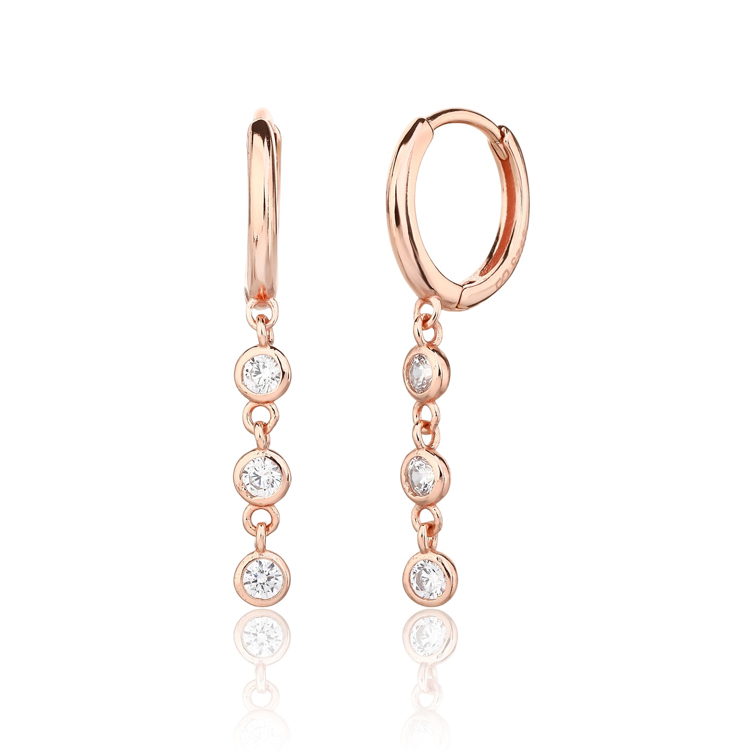 עגילי ונוס- כסף אמיתי 925 בציפוי רוז גולד