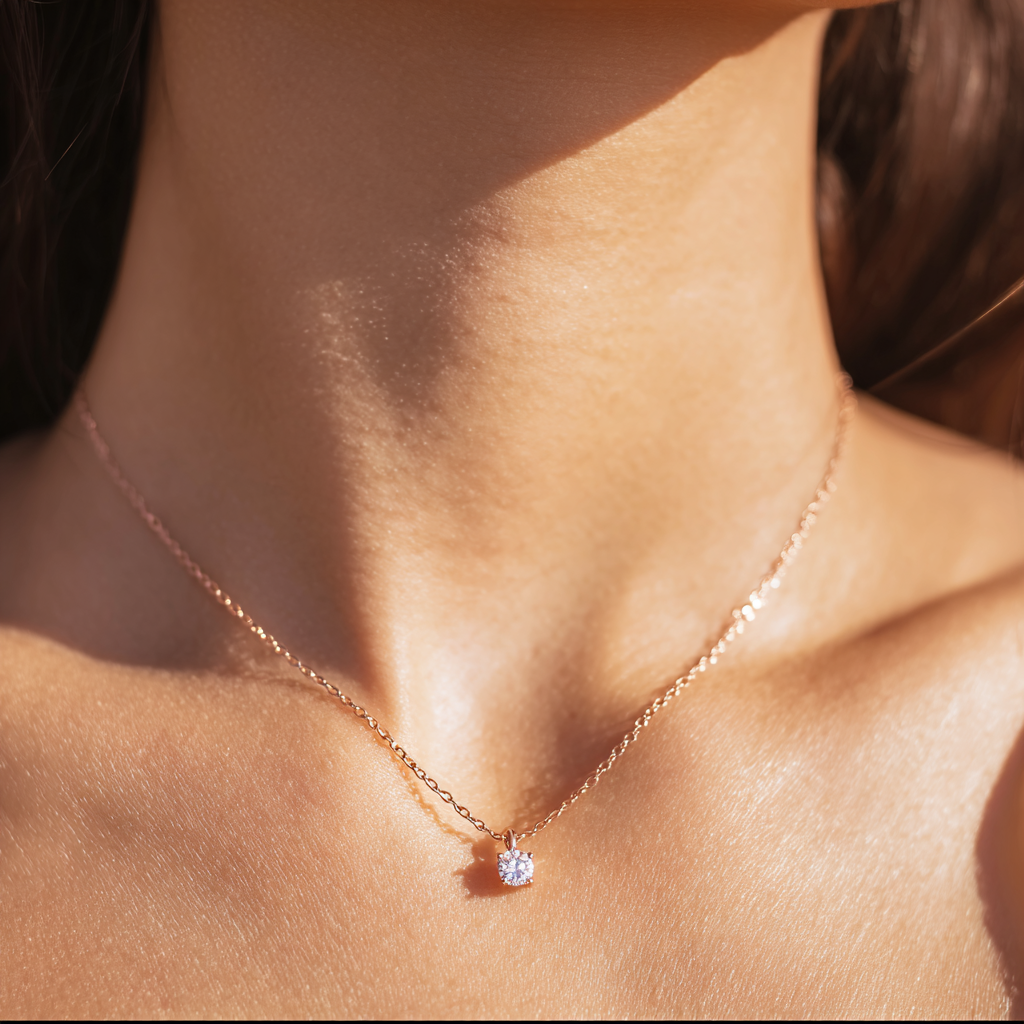 שרשרת זרקון יוקרתית- רוז גולד