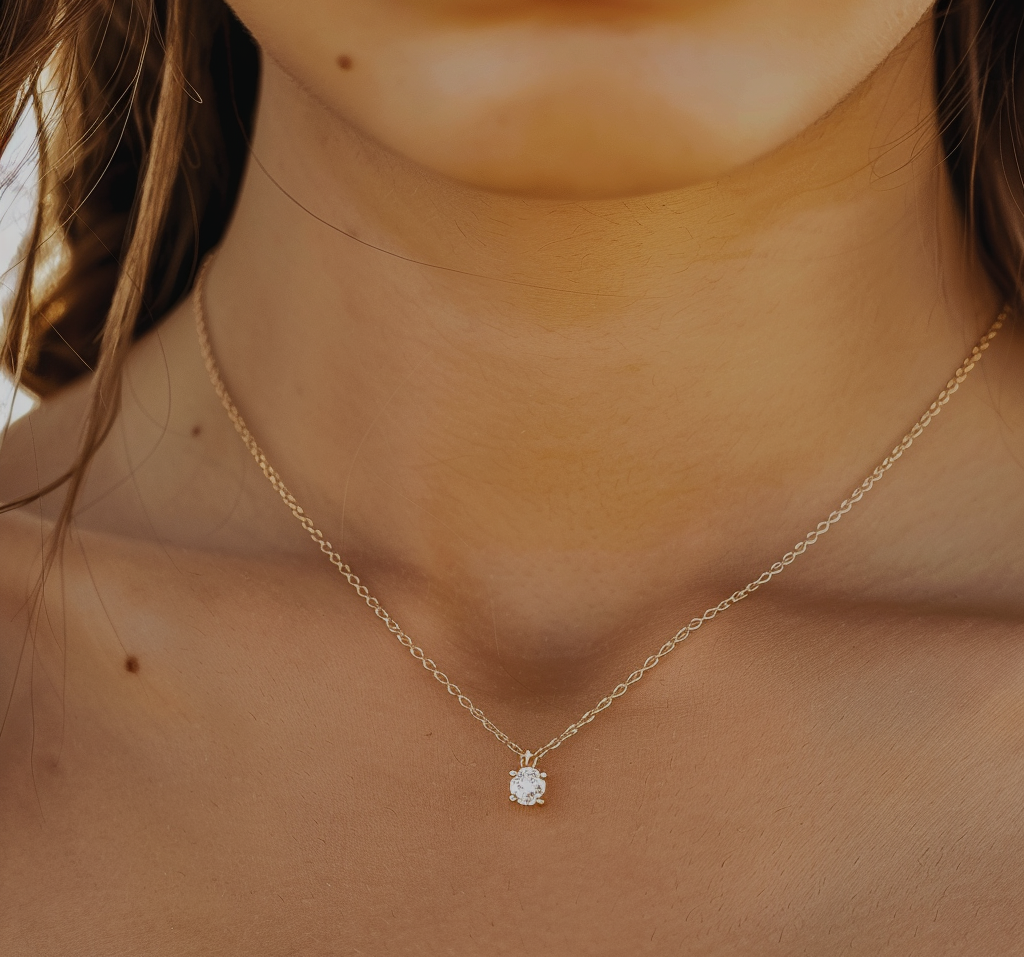 שרשרת זרקון יוקרתית- זהב