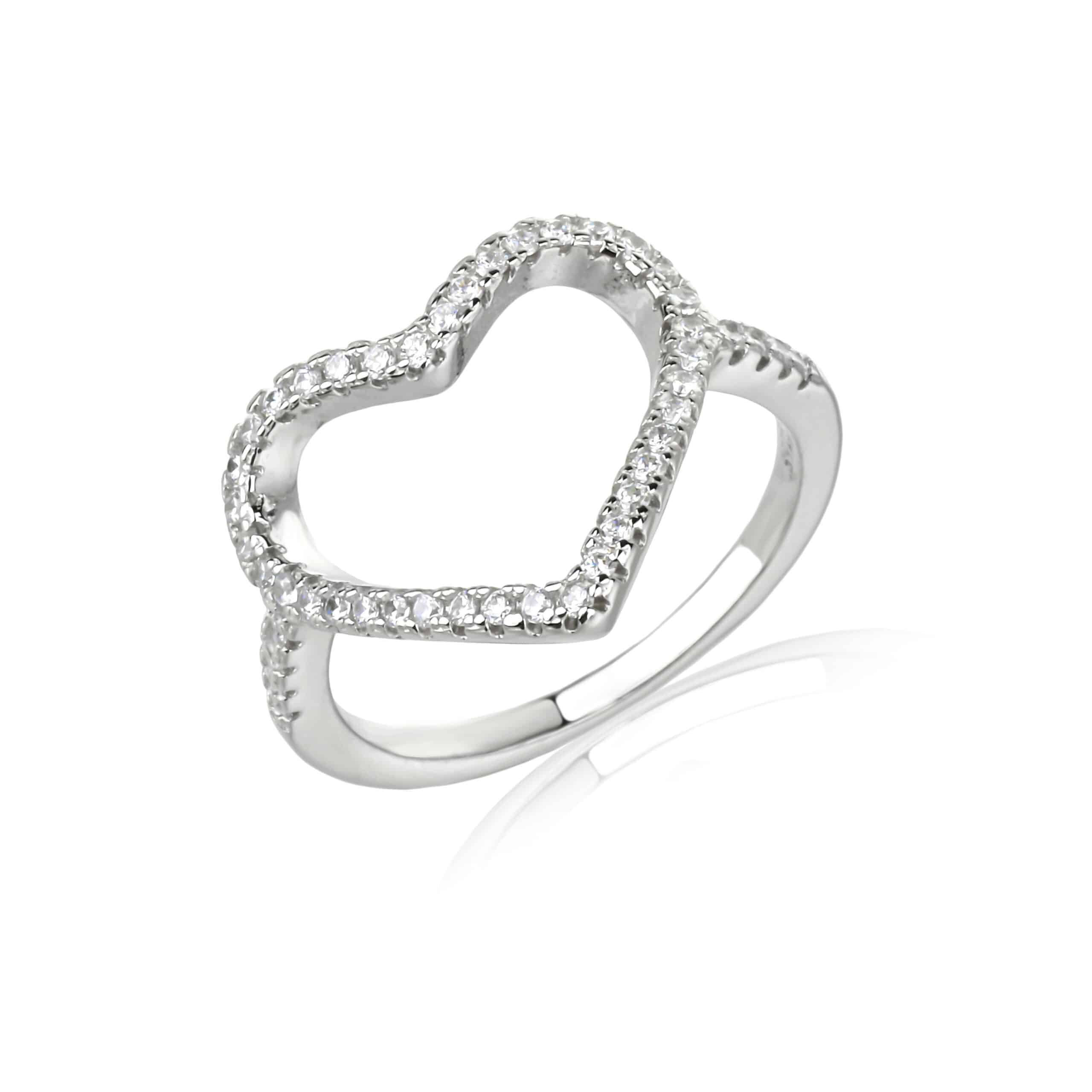 טבעת לב פתוחה- כסף אמיתי 925