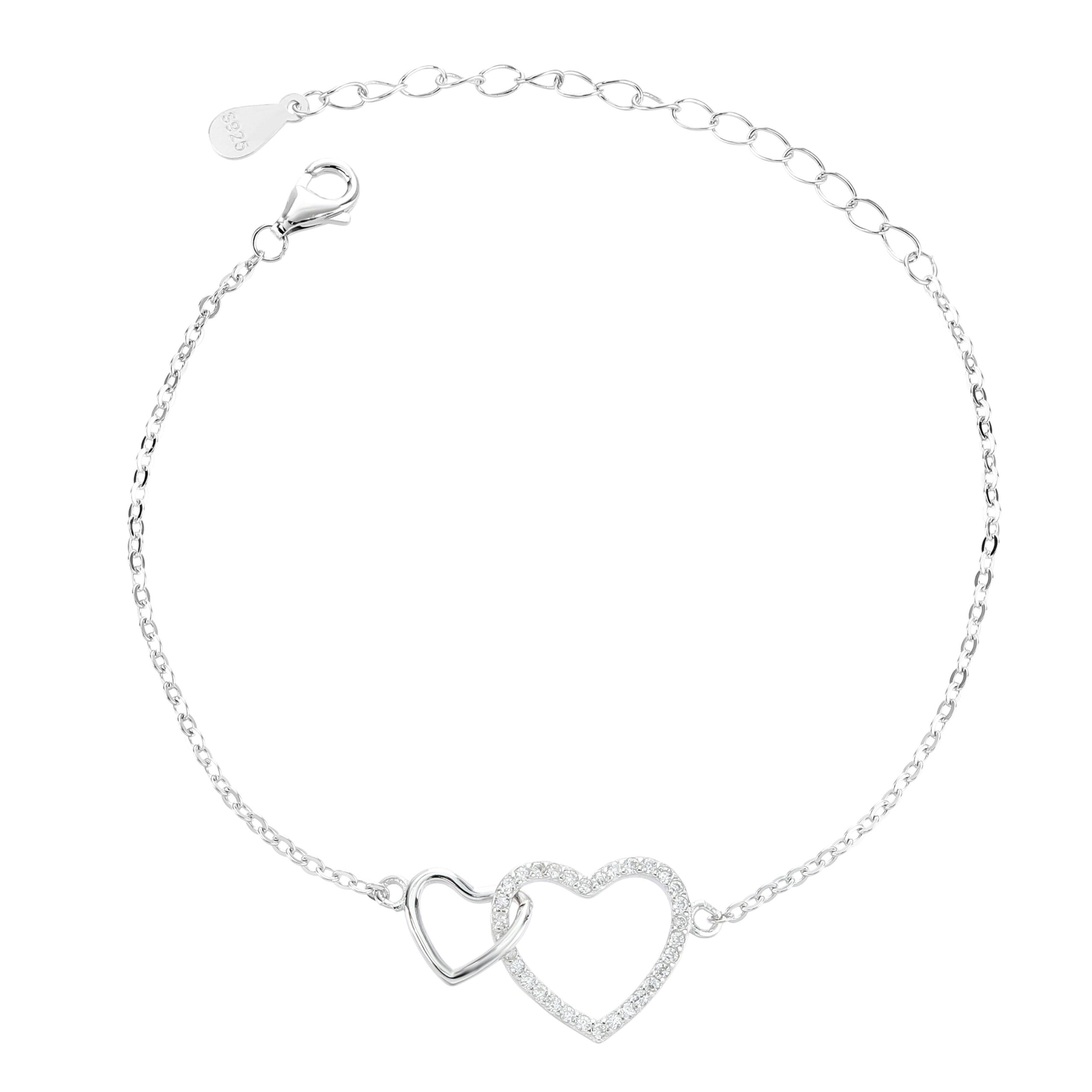 צמיד לבבות- כסף אמיתי 925