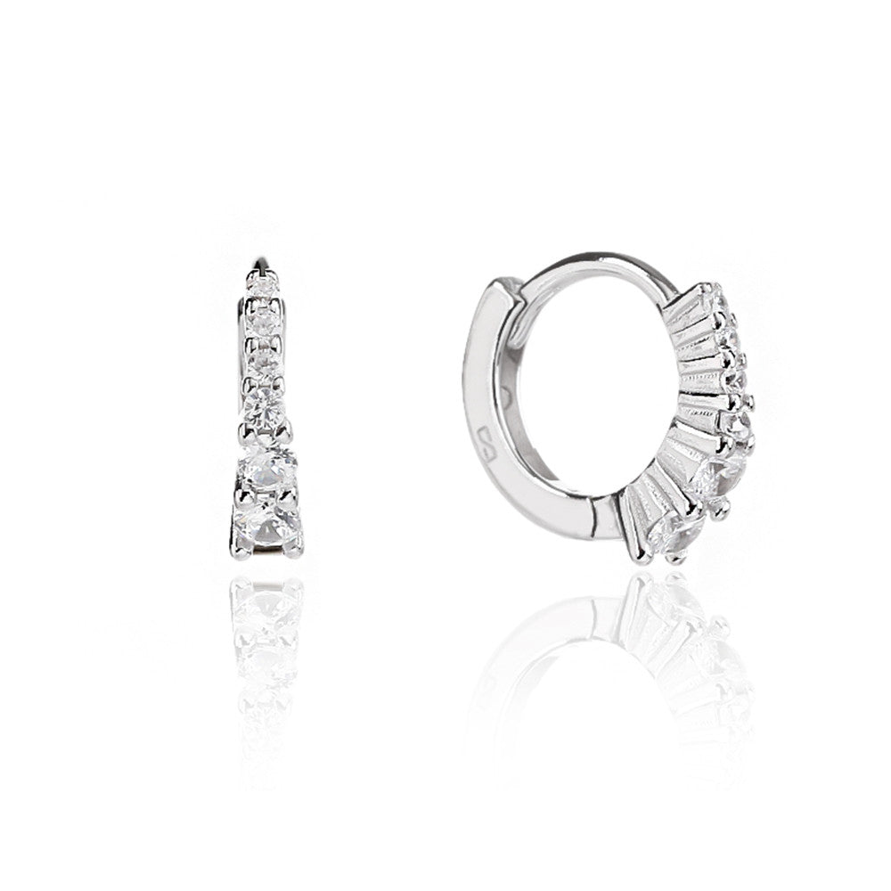 עגילי חישוק צמודים– כסף  אמיתי 925