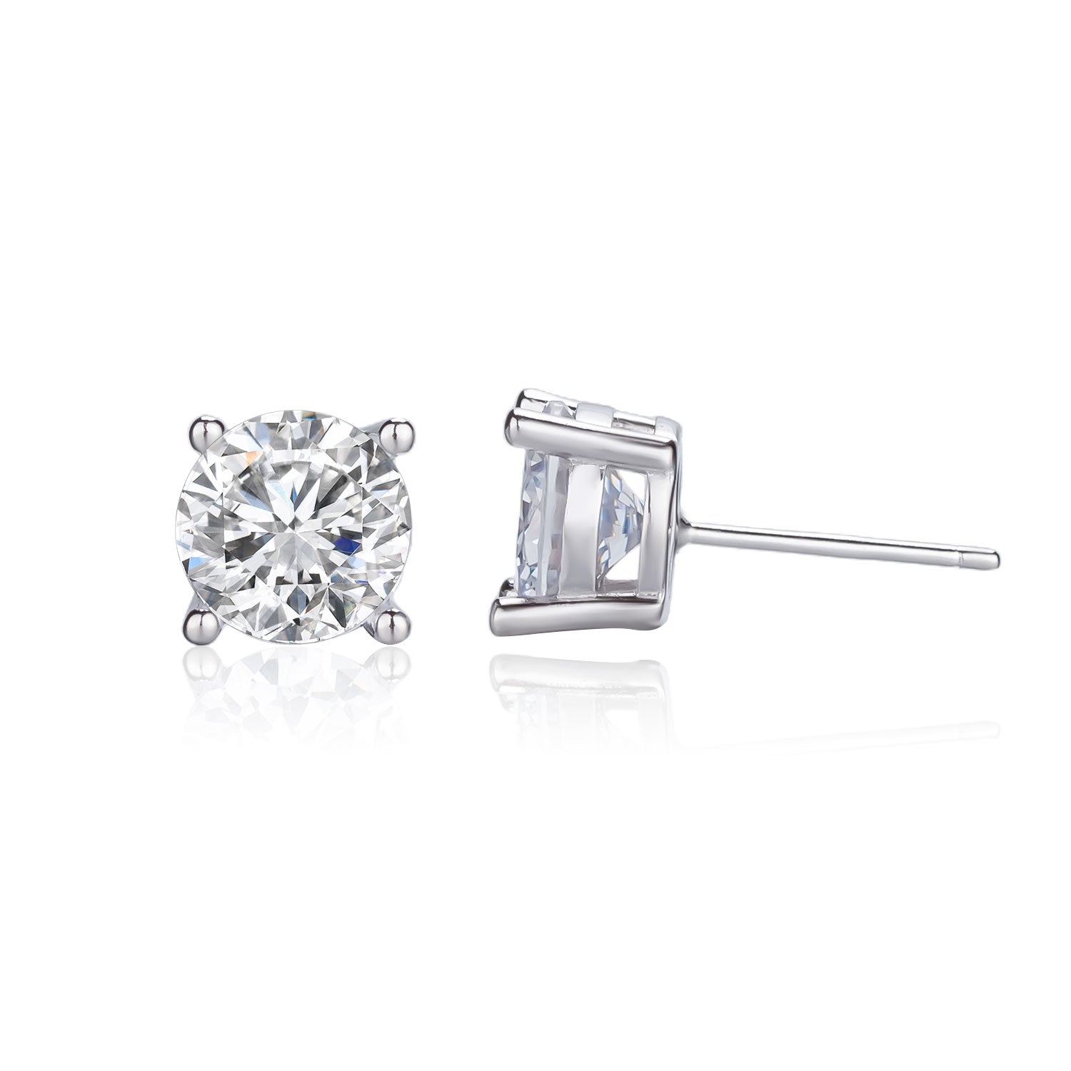 עגיל זרקון צמודים- כסף אמיתי 925