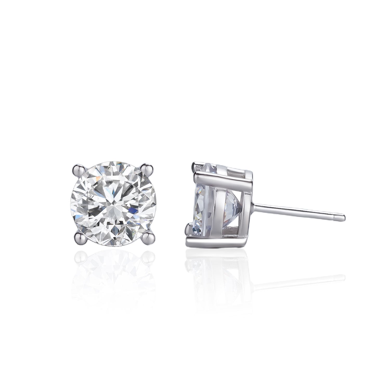 עגיל זרקון צמודים- כסף אמיתי 925