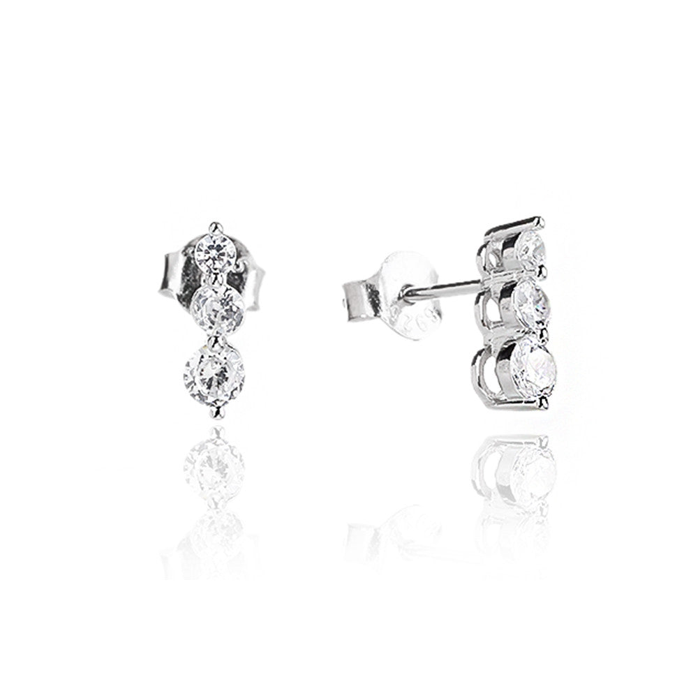 עגילי טריו- כסף אמיתי 925