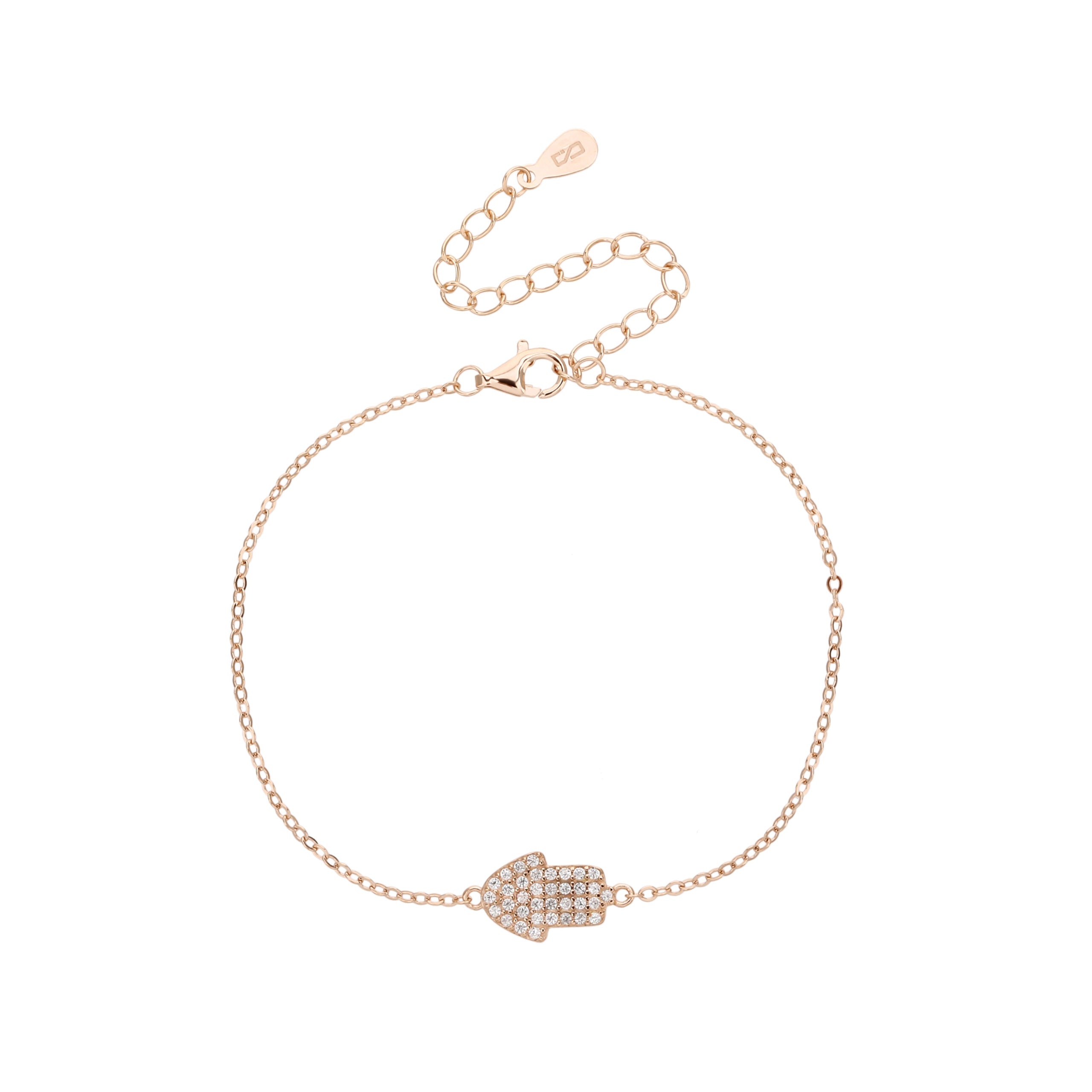 צמיד חמסה- כסף אמיתי 925 בציפוי רוז גולד