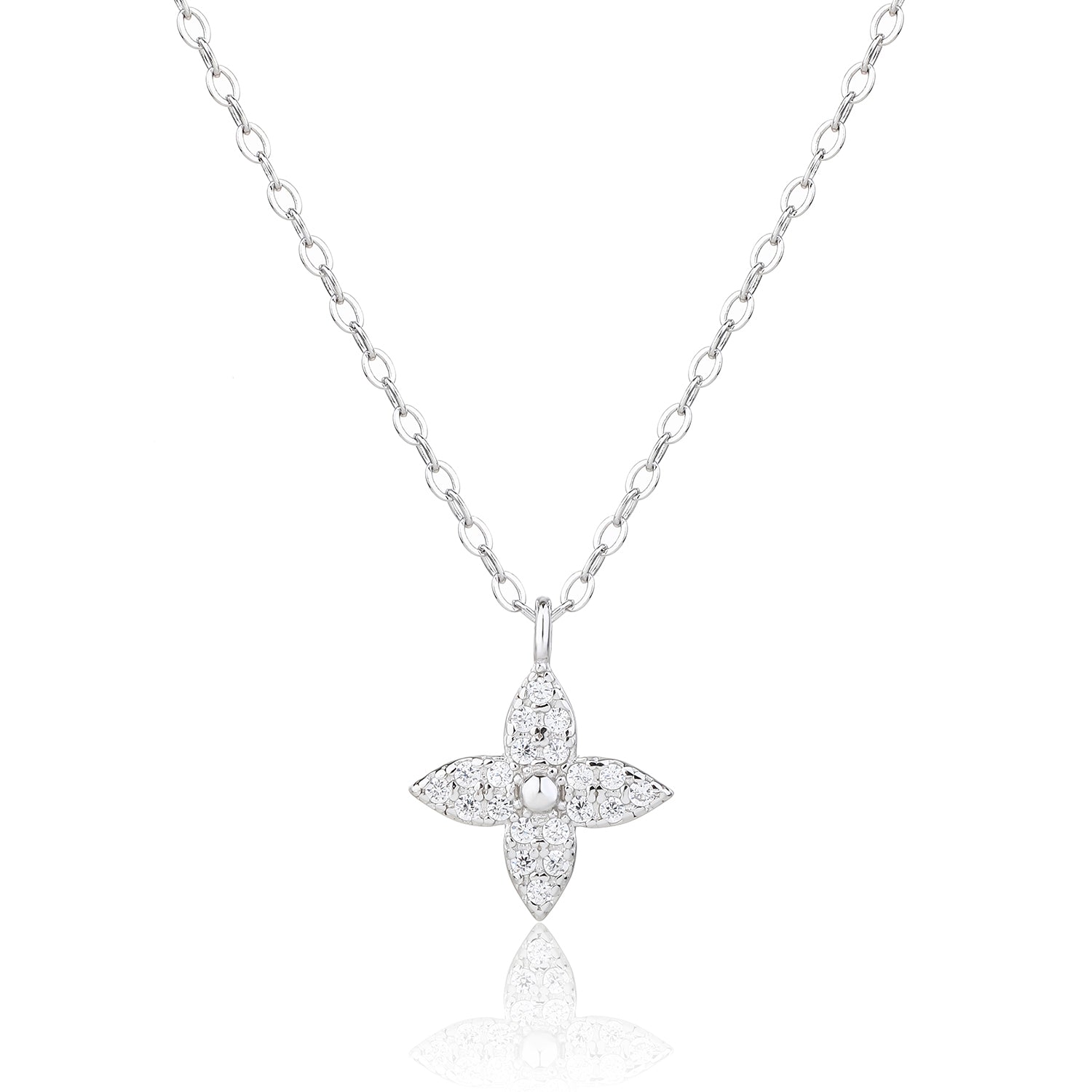 שרשרת פרח-כסף אמיתי 925