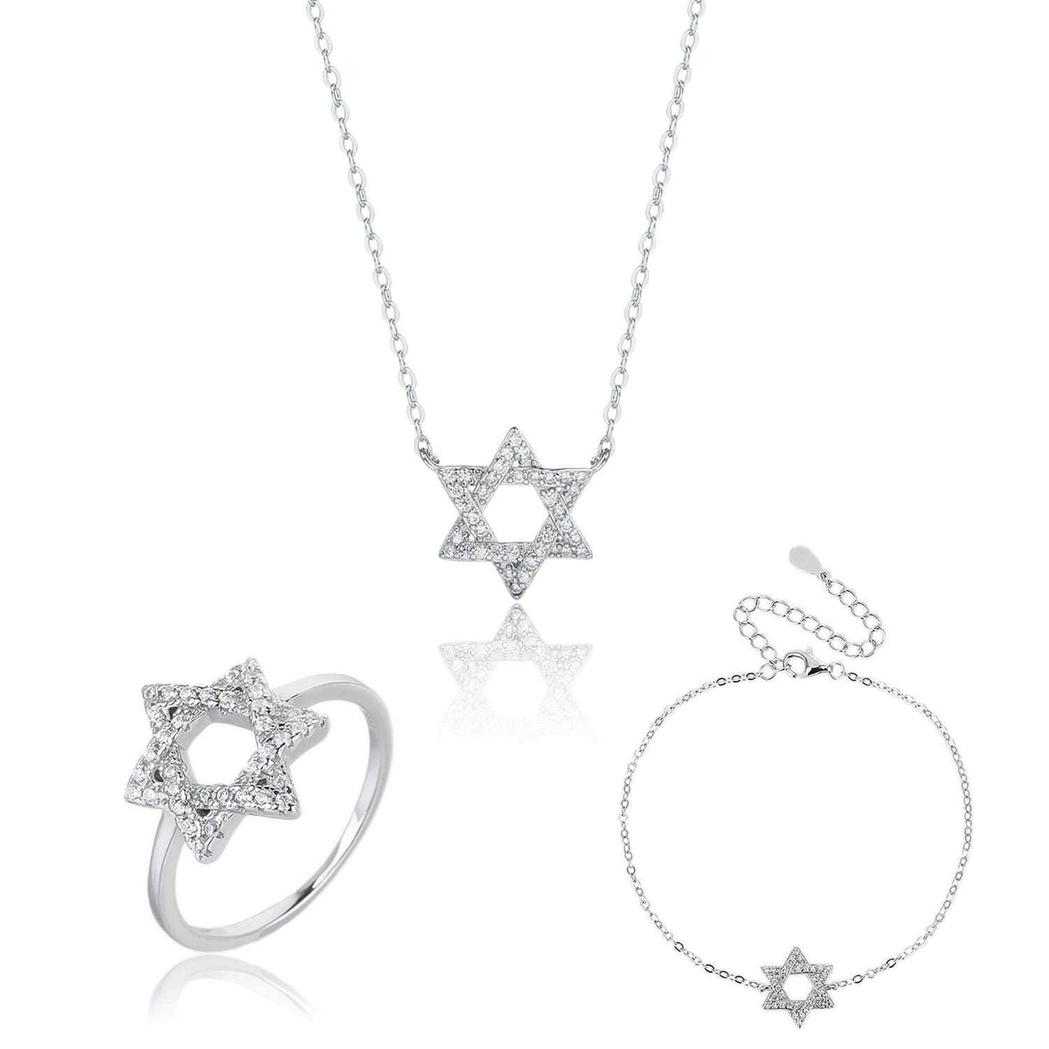 סט מגן דויד- כסף אמיתי 925