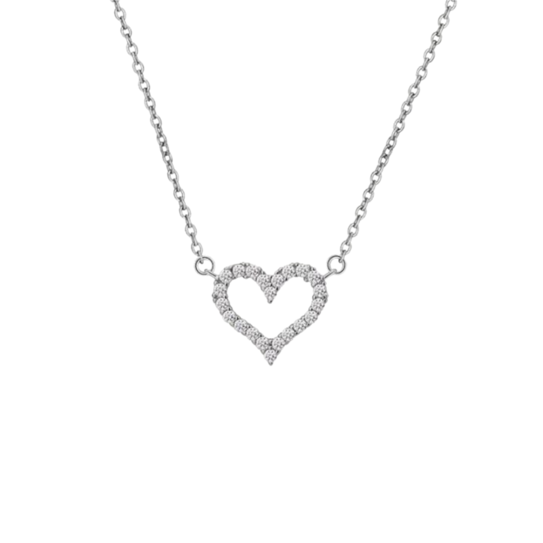 שרשרת לב פתוח- כסף אמיתי 925