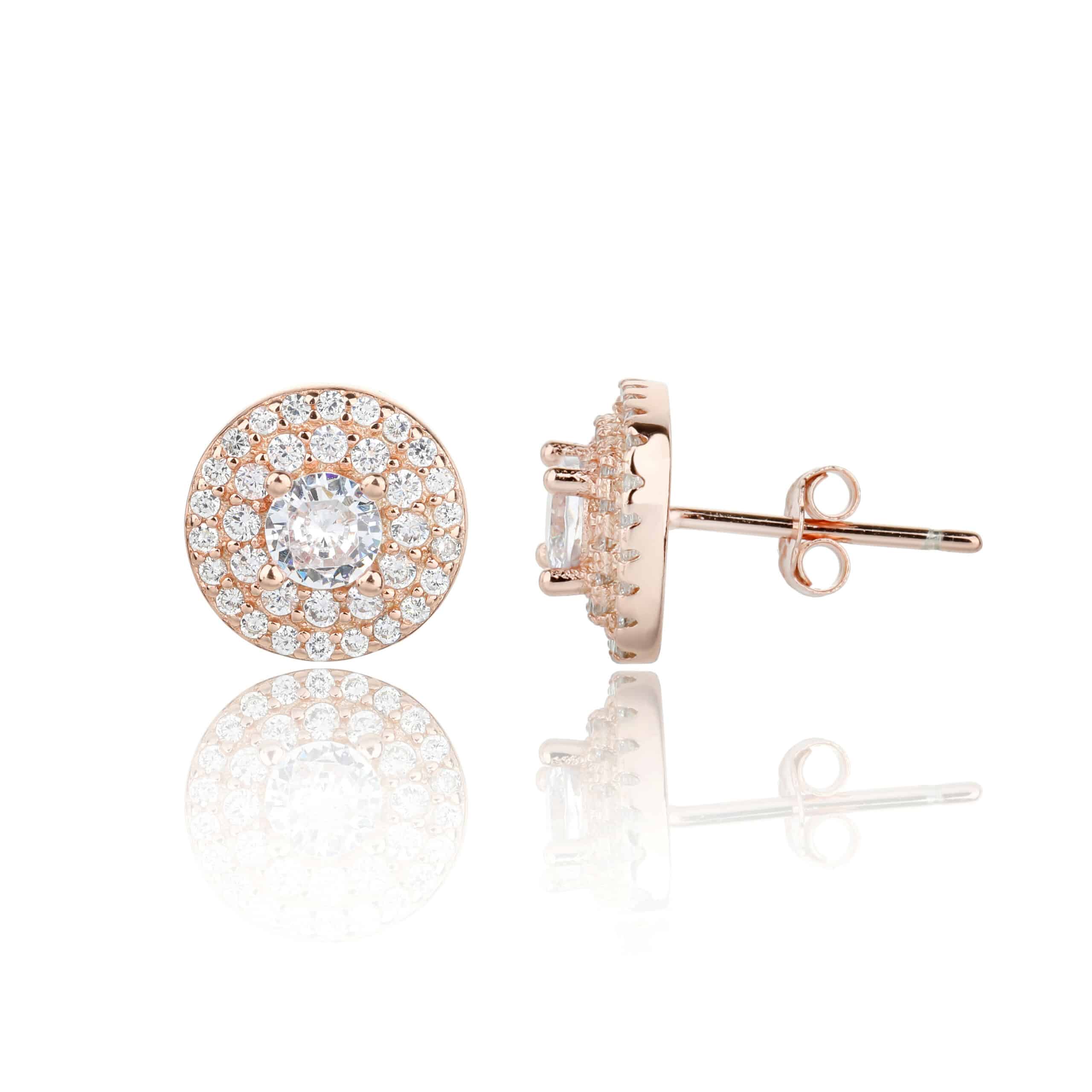 עגילי מאיה צמודים-כסף אמיתי 925 בציפוי רוז גולד