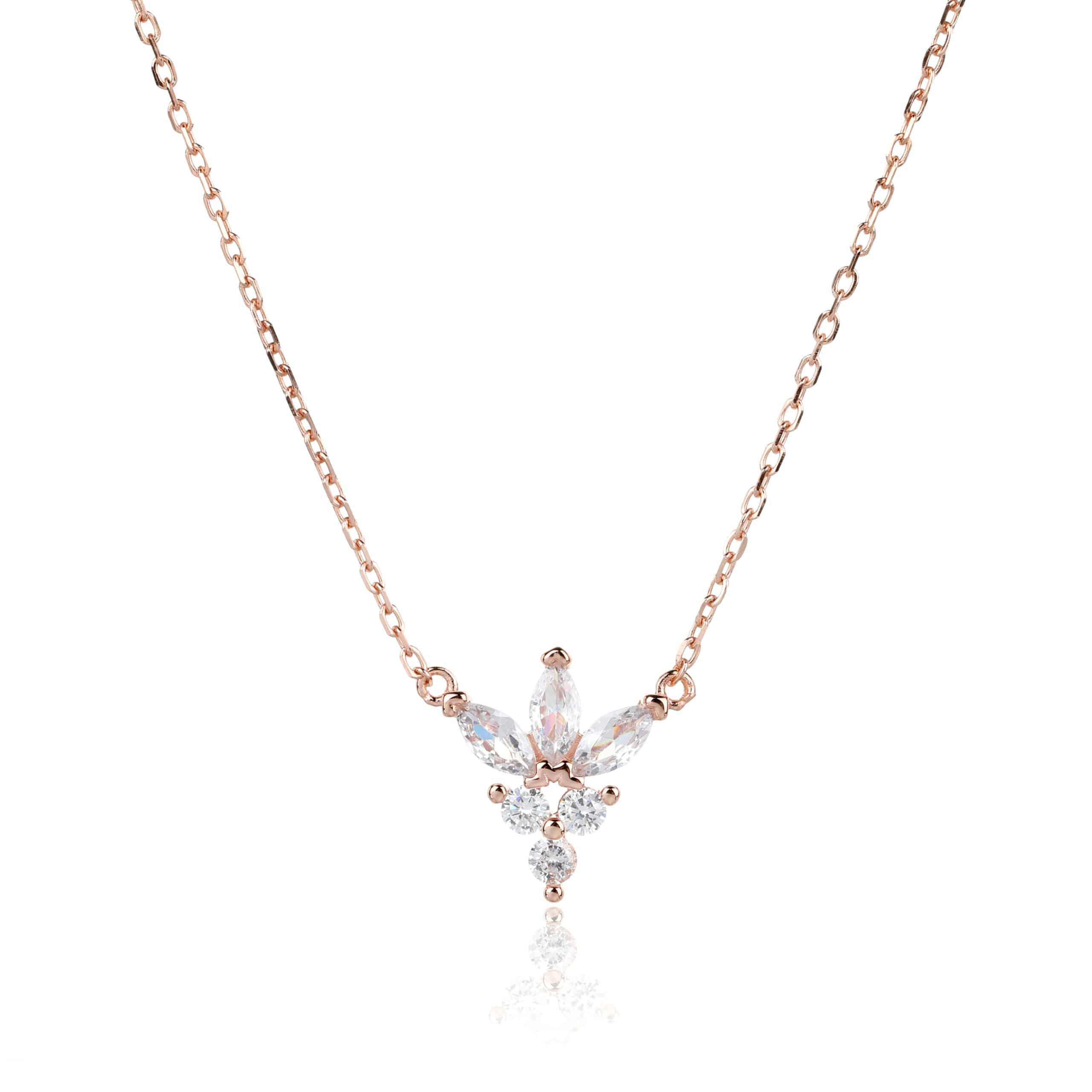 שרשרת לוטוס- כסף אמיתי 925 בציפוי רוז גולד