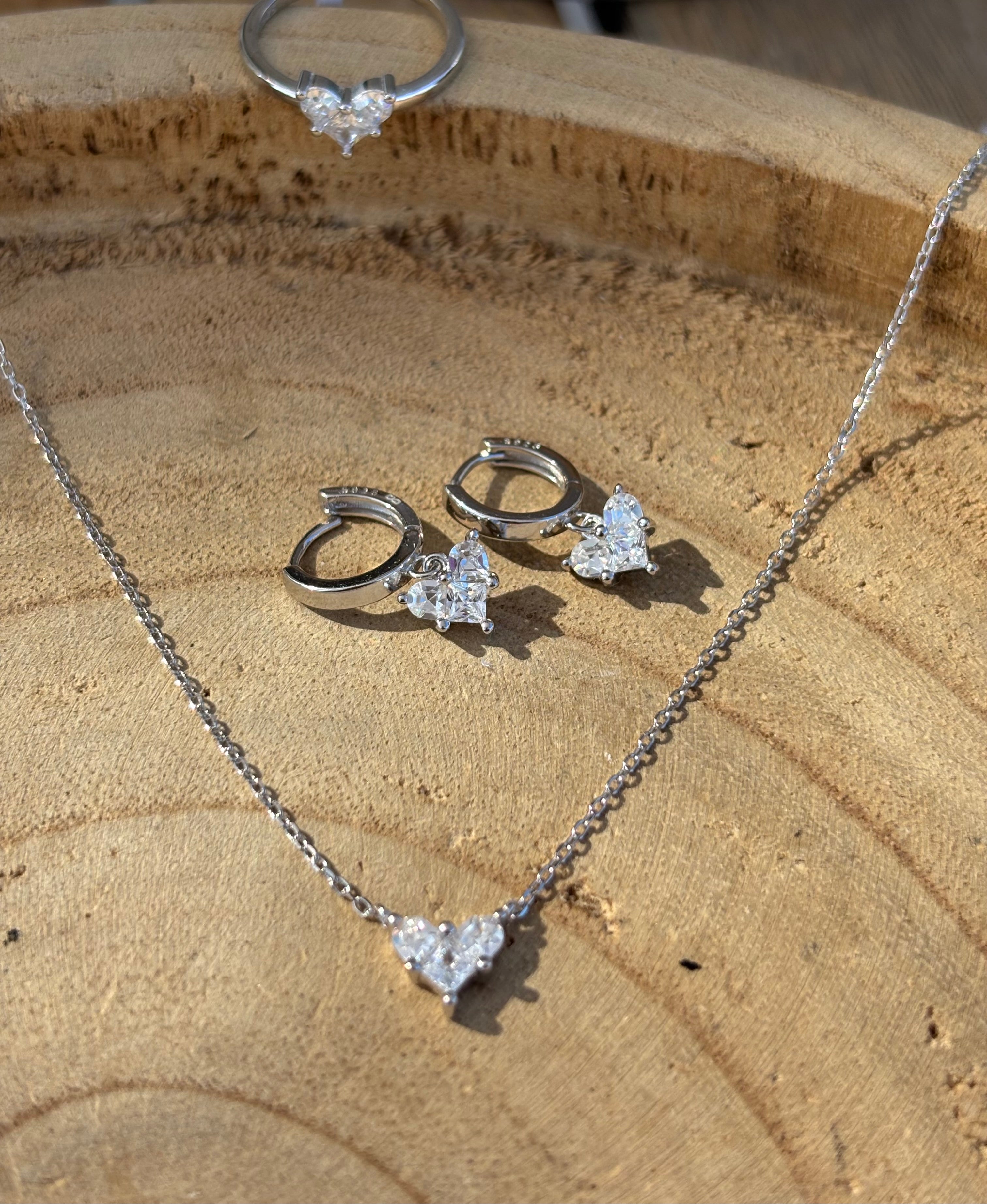 עגילי לב נופלים- כסף אמיתי 925