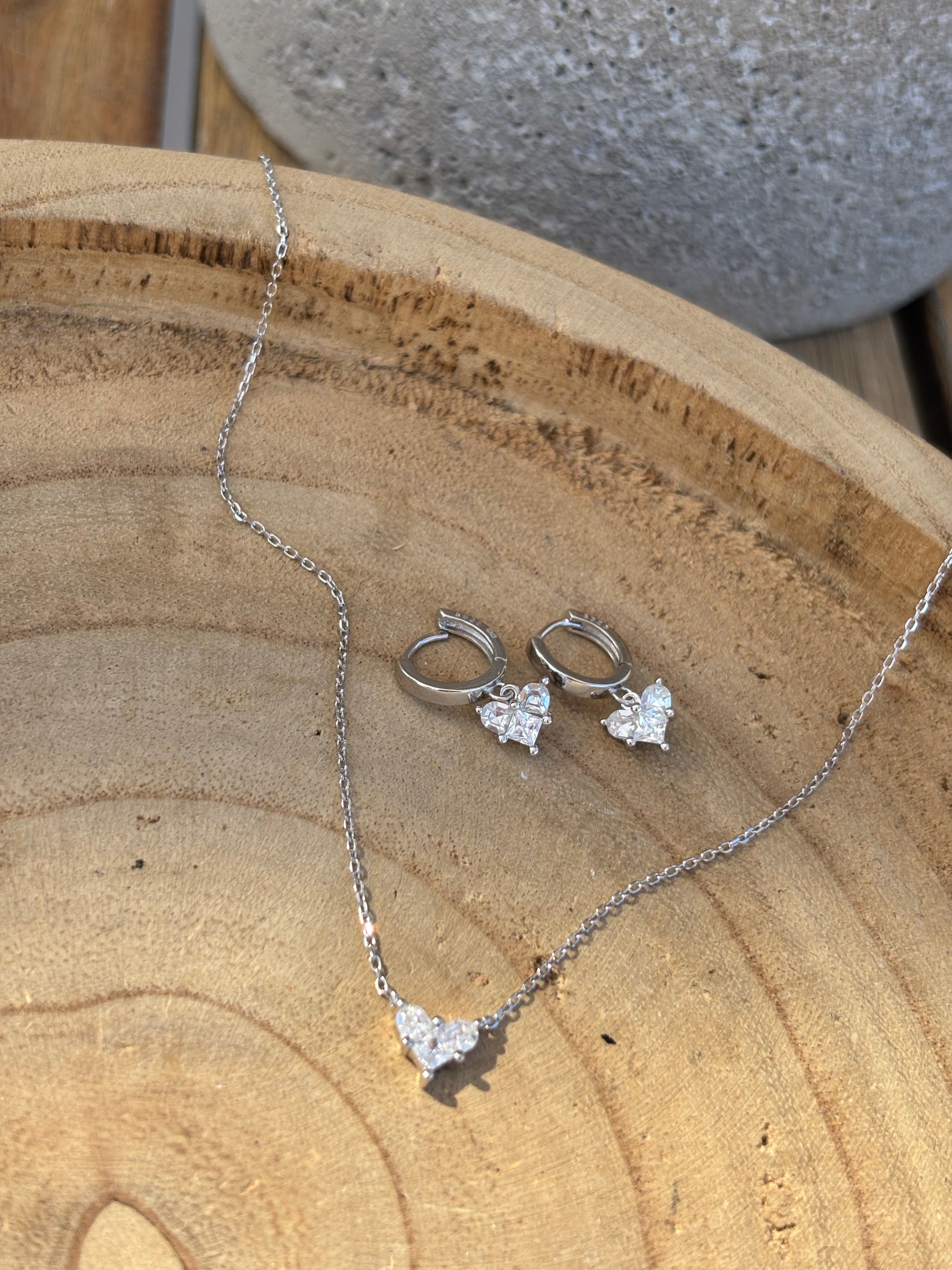 עגילי לב נופלים- כסף אמיתי 925