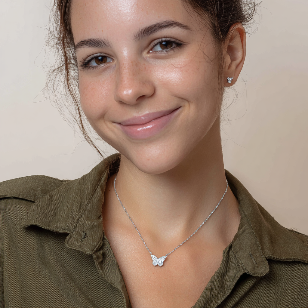 שרשרת פרפר כסף אמיתי 925